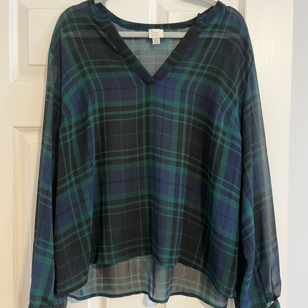 A New Day Plaid Blouse